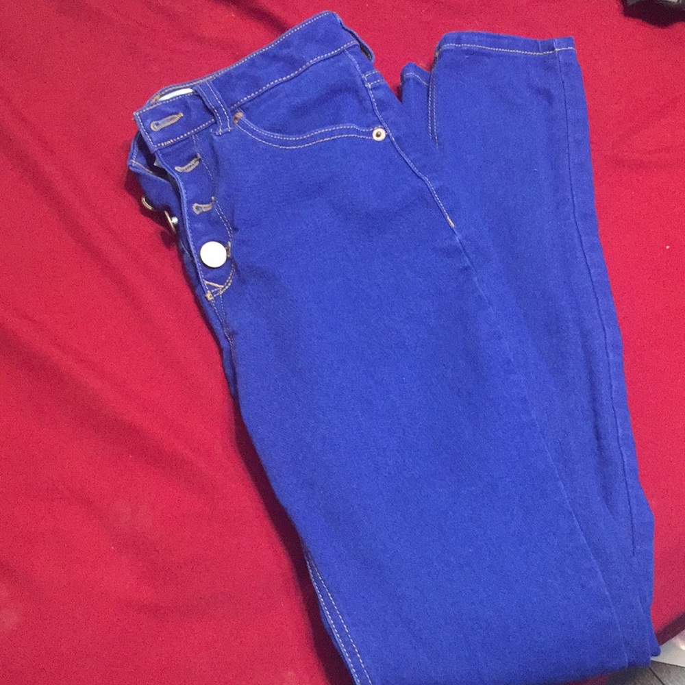 Button fly skinny jeans